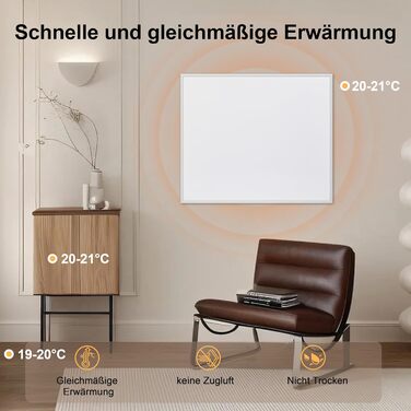 Інфрачервоний настінний обігрівач 350 Вт, інфрачервоний настінний обігрівач енергозберігаючий електричний променевий обігрівач із захистом від перегріву, електричний обігрівач для внутрішніх приміщень та ванних кімнат сертифікований TV 10-річна гарантія, 