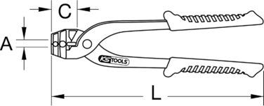 Плоскогубці KS Tools 120.2000 для згинання гальмівних трубок, 2 в 1, Ø 4,756 мм