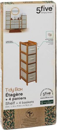 Елегантна полиця з 4 кошиками Tidy Box з бамбука, 5five -