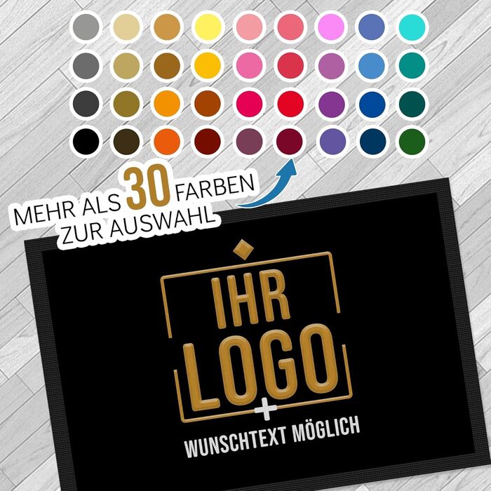 Персоналізований килимок для дверей Print Royal з логотипом та індивідуальним текстом - Килимок з логотипом - Килимок для бруду з логотипом Нековзний, 60x40 см з гумовим краєм