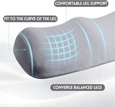 Ергономічна подушка для коліна, наколінник з піни з ефектом пам&39яті, знімний та пральний, для підтримки ніг, колін, стегон, 55 30 14,5 см