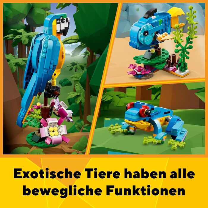 Конструктор LEGO Creator Exotic Parrot 31136, 253 деталі, папуга