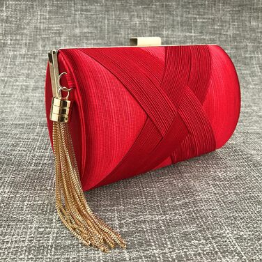 Елегантне сатеневе клатч-конверт для вечірок та особливих подій. Червона вечірня сумочка з пензликом для коктейлів, весіль та випускних.