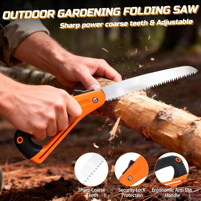 Набір для виживання 6-в-1 ніж, складний сокира та інструменти для активного відпочинку. Комплект обладнання для виживання з складною пилкою, складаним лопатею, кресалом. Ідеальний подарунок для чоловіків, які люблять кемпінг, пригоди та піші прогулянки.