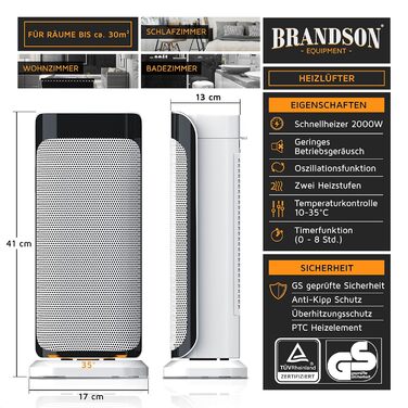 Тепловентилятор з пультом дистанційного керування - Керамічний тепловентилятор для ванної кімнати енергозберігаючий, тихий - Швидк