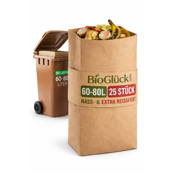 Пакети для органічних відходів BIOGLCK 60 л та 80 л 25 шт. Гнучке пристосування для контейнерів для органічних відходів об&39ємом 60 та 80 літрів Надзвичайно стійкі до розривів та вологостійкі