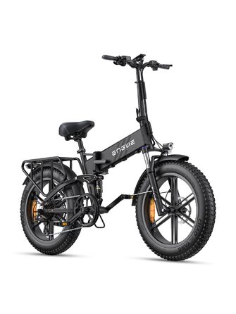 Чоловічий складний електровелосипед ENGWE E-Bike з товстими шинами 20x4.0 дюймів, знімним акумулятором 16Ah, великим запасом ходу до 150 км/110 км, повною підвіскою, 8 швидкостей, двигуном Engine Pro/Engine Pro 2.0 Black YS-9043-1 ENGINE Pro 2.0