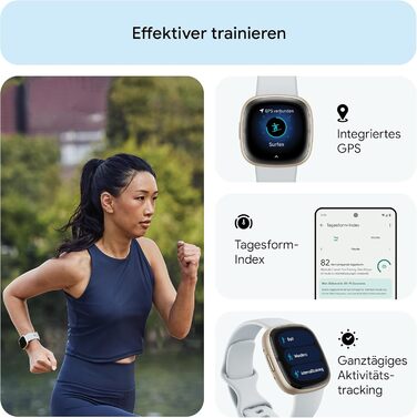 Розумний годинник для жінок/чоловіків Фітнес-годинник з інтегрованим GPS та функцією телефону Фітнес-відстеження з управлінням стресом, ЕКГ та аналізом сну сумісний з Android/iOS Fog Blue / Aluminum у Soft Gold Single, 2