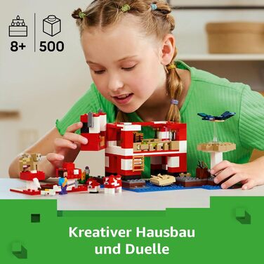 Конструктор LEGO Minecraft The Mushroom Cow House 21270, 500 деталей