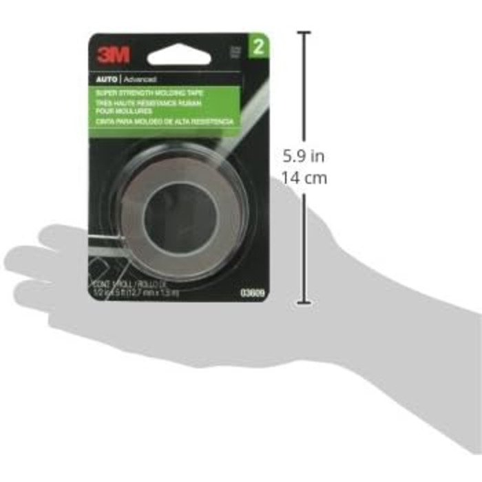 Надміцна автомобільна ливарна стрічка 46 міл (036) 1/2 дюйма x 5 футів (Schwarz), 3M