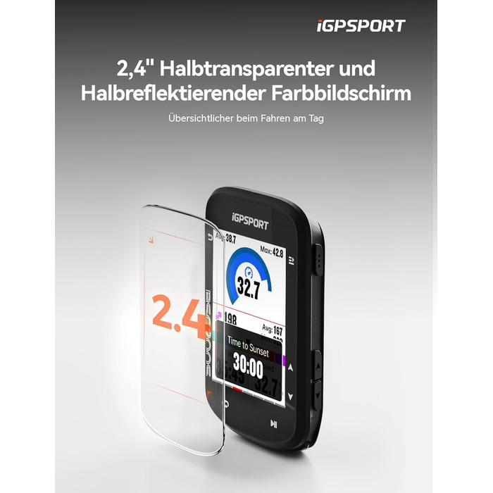 Велокомп'ютер iGPSPORT BSC200S, 2.4 дюйма, IPX7, Пластик/Електроніка, Чорний