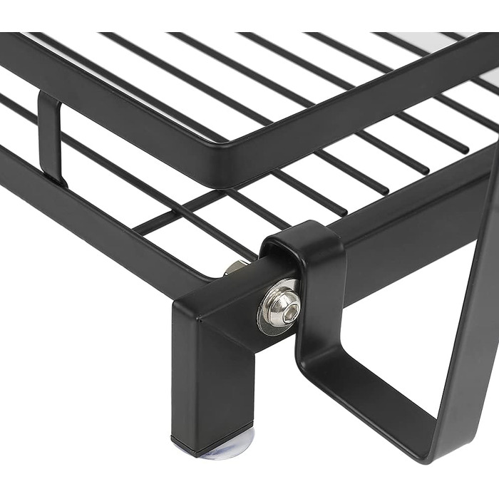 Постійна полиця для спецій OHMG, 3-рівнева кухонна полиця для банок зі спеціями, органайзер для кухонної стільниці, металевий органайзер для зберігання на робочій поверхні з тримачем для посуду, тримачем для обробної дошки (34*21*41,7 см (2 шари))