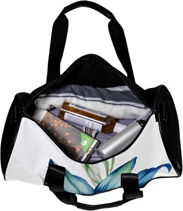 Спортивна сумка, маленька дорожня сумка, сумка для шопінгу та йоги, квітковий принт Лілія, блакитна квітка, сумка для фітнесу на відкритому повітрі, ручна поклажа