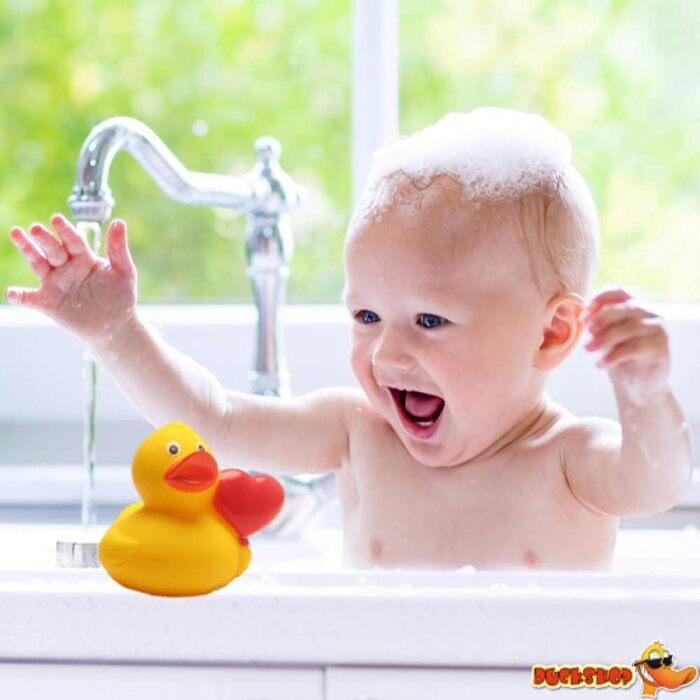 Повітряна куля Duckshop I Rubber Duck Heart I Squeaking Duck IL 8 см - в комплекті брелок Squeaking Duck