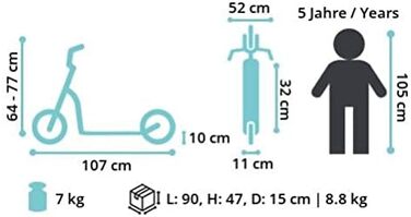 Дитячий педальний самокат від 5 років City Kick Scooter Повітряні шини регульовані по висоті 10-дюймові нове покоління м'ята