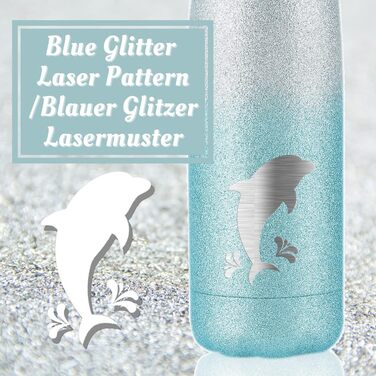 Жіночі подарунки з дельфінами для дівчаток та дітей, ізольована пляшка для води з нержавіючої сталі 500 мл, термос з аквареллю для любителів дельфінів, екологів, на день народження, випускний