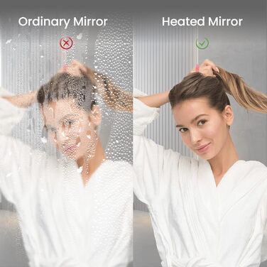 Інфрачервоний обігрівач дзеркала 800 Вт, інфрачервоний обігрівач дзеркала для ванної кімнати з пультом дистанційного керування 120x60 см, електричний обігрівач із захистом від перегріву - WiFi (Tuya Smart) - сертифікований TV. 800 Вт - 120x60 см