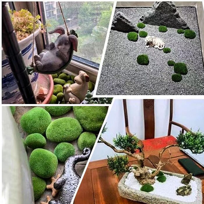 Кульковий мох, кульки зі штучного моху, штучні мохові камені, кульки із зеленого моху, консервований мох, консервований мох для квіткових композицій, саду, тераріумів і ремесел, 10 шт.