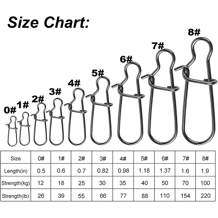Застібки з гачком для риболовлі в прісноводній морській воді Кільця, гачки для спінінгової риболовлі на щуку., 100 шт.