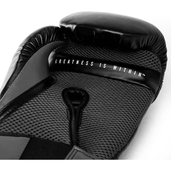 Боксерські рукавички Everlast Elite 2, для боксерського мішка, щитків та спарингу, застібка на липучці, ергономічна рукоятка, розділений піноматеріал оригінальні Everlast ЧОРНИЙ/СІРИЙ 14 унцій