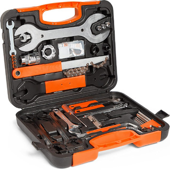 Набір велосипедних інструментів VonHaus із 35 предметів для шосейних, електровелосипедів та гірських велосипедів з футляром Набір велосипедних інструментів VonHaus із 35 предметів для шосейних, електровелосипедів та гірських велосипедів з футляром