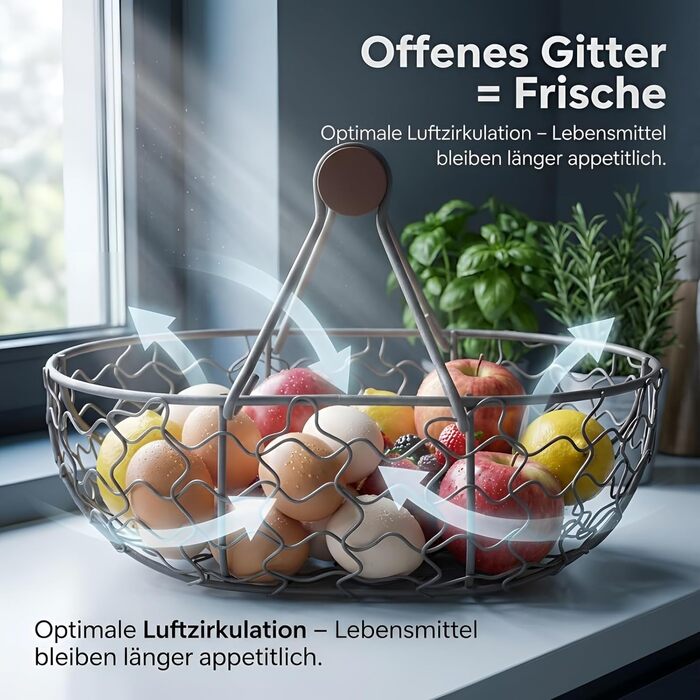 Дротяний кошик для яєць Gatuida для колекціонування Ретро металевий кошик для врожаю, дротяний кошик для зберігання, кухонний органайзер для яєць, фруктів, хліба для дому та вечірки