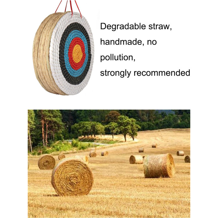 Мішень для стрільби з лука AUVIM 20 дюймів – ручної роботи, солом'яна, 7 шарів