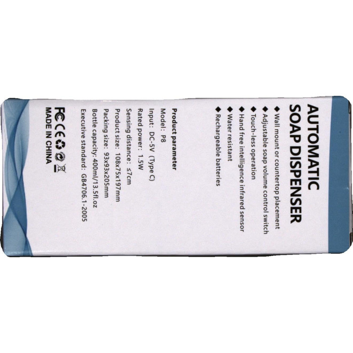 Автоматичний дозатор мила, настінний електричний безконтактний сенсорний дозатор мила HOHAOO 400 мл для кухні, офісу, школи, готел