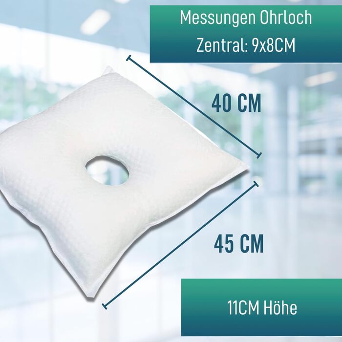 Вушна подушка OrtoPrime з отвором - ортопедична терапевтична протипролежнева подушка для зняття тиску на вуха - при хондродерматиті та пірсингу