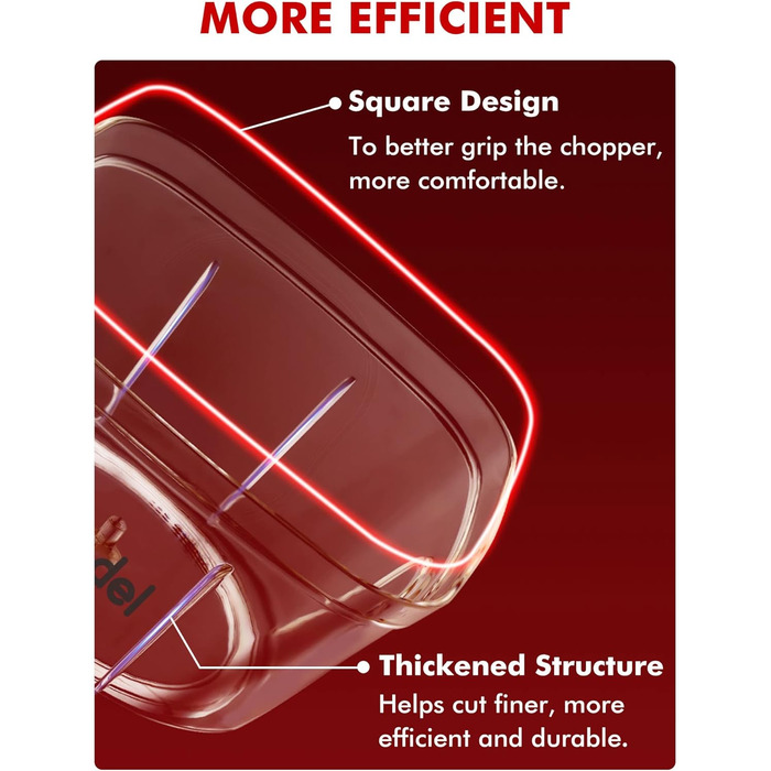 Подрібнювач цибулі Geedel, подрібнювач цибулі зі шківом, ручний подрібнювач овочів з лезами з нержавіючої сталі, мультиподрібнювач