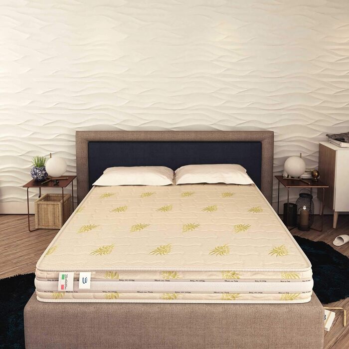 Ортопедичний пружинний матрац Baldiflex, висота 20 см, розмір 140 x 190 x 20 см, традиційні пружини Bonnell, чохол з алое вера з вентиляцією, гіпоалергенний, стійкий до кліщів, дихаючий
