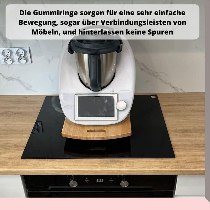 Розсувна дошка STAFECO для аксесуарів Thermomix Premium TM6 TM5 Роликова дошка Слайдер Рухома та безпечна підставка Промаслена дошка Дерево 100 (Масло Дерево)