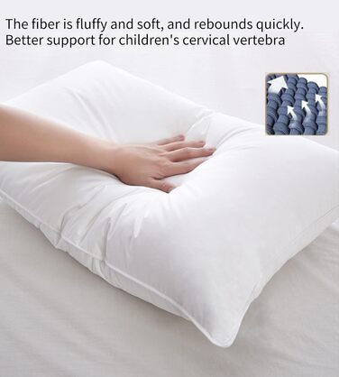 Дитяча подушка 40x60 см з бавовняною наволочкою - М'яка бавовняна подушка, на якій сплять діти - Гіпоалергенна дитяча подушка - Ди