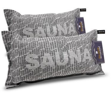 Подушки для сауни POOL Total Jokipiin преміум-класу 2 шт. Sauna 40x22 см - 100 зроблено у Фінляндії - льон та бавовна - сертифіковані Oeko-Tex - оздоровча подушка для підголівника та шиї для сауни, спа та релаксації (сауна на 2 особи)