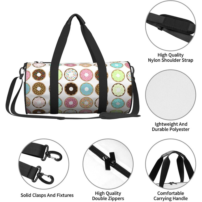 Спортивна сумка для подорожей, з квітковим принтом, дорожня сумка на ніч, чорна, універсальний розмір