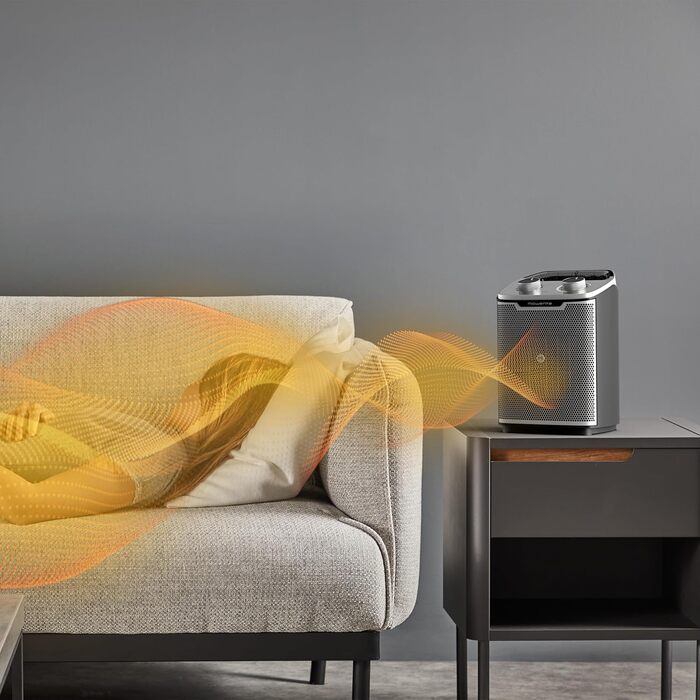 Тепловентилятор Rowenta Intense Comfort, 2 рівні потужності, керамічна технологія, компактні розміри, термостат, особливо тихий, ручка для перенесення, чорний, SO9330F0 Клас енергоспоживання A 35 кв. м Кераміка