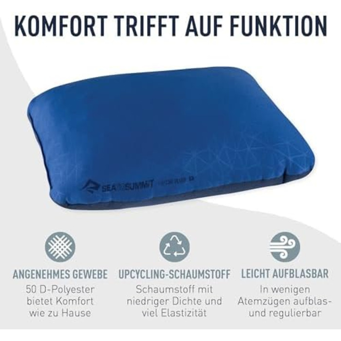 Подушка Sea to Summit FoamCore, сіра, велика, сіра