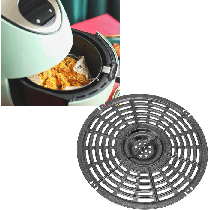 Змінна сковорода-гриль для фритюрниці, кругла, термостійка, з антипригарним покриттям, для фритюрниці, полиця, кошик, пластина для гриля, деко для хрустких продуктів, запасна частина Аксесуари для (22 см)