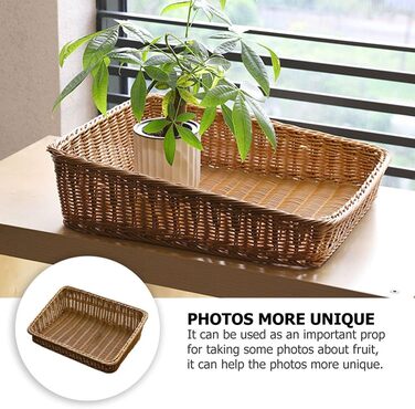 Плетений кошик для зберігання BESTonZON, квадратний, 40x30x12 см, кошик для фруктів, хлібниця, сервірувальний кошик, органайзер для робочого столу, багатофункціональна коробка для зберігання