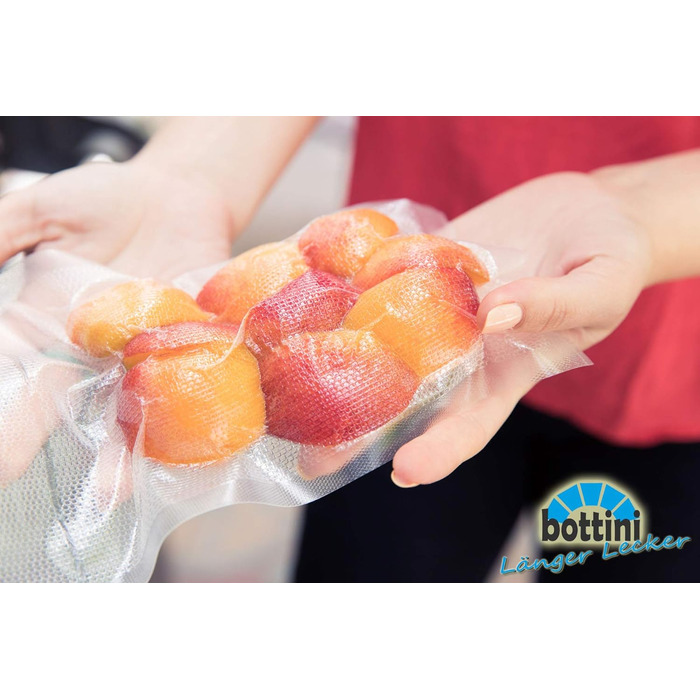 Вакуумні рулони BOTTINI 20x600 см, пакети з фольги PREMIUM, sous vide, для кожного ущільнювача фольги та вакуумного пакувальника, рулони з фольги для харчових продуктів, 4