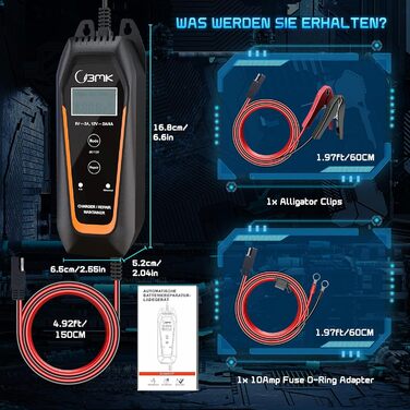 Зарядний пристрій 6V/12V 2A 4A повністю автоматичний інтелектуальний зарядний пристрій зі світлодіодним ремонтним зарядним пристро