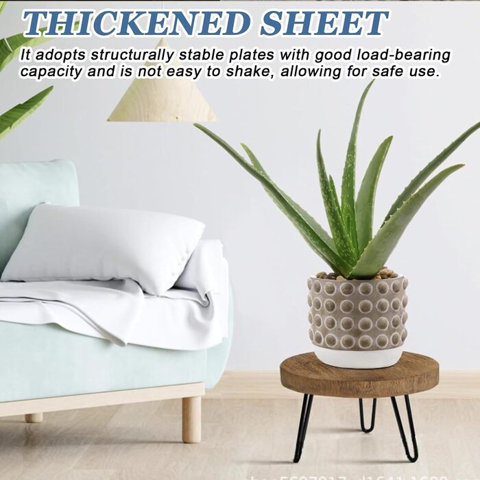 Дерев&39яна підставка для рослин, 25,4 * 17,8 см, кругла підставка для квітів з 3 ніжками, полиця для рослин, стійка для квітів, квітковий табурет, мінімалістична бамбукова підставка для рослин для вітальні, балкону, саду, декору для приміщень/зовнішнього