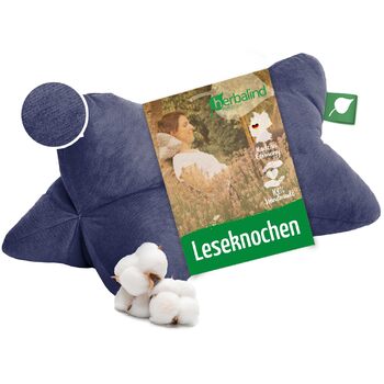 Подушка для читання Herbalind з тонкого вельвету, ЩОБ ВИ ПОЧУВАТИСЯ ГАРНО - 100 бавовняний дитячий вельвет, міцний та придатний для прання - Подушка для шиї в модних кольорах, сертифікована Oeko-Tex 100, універсальне використання - 40x18 см, темно-синій