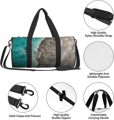 Спортивна сумка, дорожня сумка, стильний принт для пляжу, сумка на нічліг, чорна, універсальний розмір, сумка для подорожей
