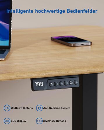 Каркас столу з регулюванням висоти та 2 потужними двигунами, електрично регульований по висоті каркас столу з 3 налаштуваннями пам&39яті та функцією захисту від зіткнень, чорний