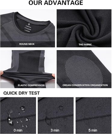 Чоловіча термобілизна, функціональна білизна, лижна білизна, зимовий комплект термобілизни, тепла, м&39яка, дихаюча, термобілизна, термомайка, термотруси для чоловіків, сірий, L