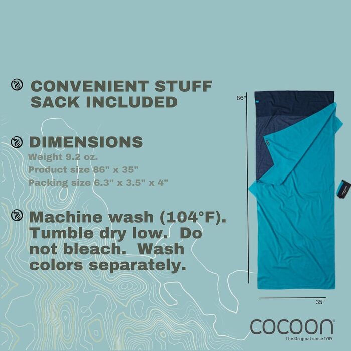 Простирадло для спального мішка Cocoon Cotton - єгипетська бавовна, 220 x 90 см