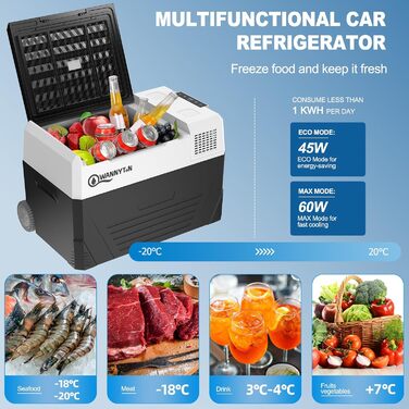 Електричний компресорний холодильник, автомобільний холодильник 58 літрів, 12/24/100-240 В, міні-холодильник для автомобіля, ванта
