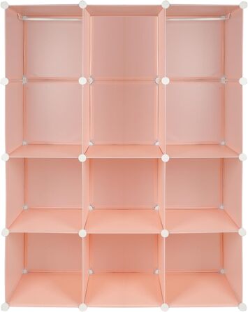 Дитяча шафа Kedia, шафа для спальні, модульна пластикова шафа з дверима, переносна шафа, дитяча шафа (110 * 145 * 37 см рожевого кольору) 110*145*37 см рожевого кольору