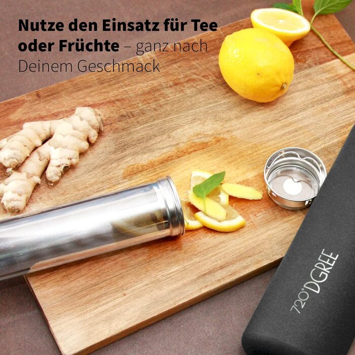 Термос для води 720DGREE з нержавіючої сталі 950 мл noLimit фруктовий інфузер - герметичний, підходить для газованих напоїв, без BPA - ізольований пляшка з кришкою, що закручується, для спорту, активного відпочинку, фітнесу спортивна кришка 950 мл 01 Онік